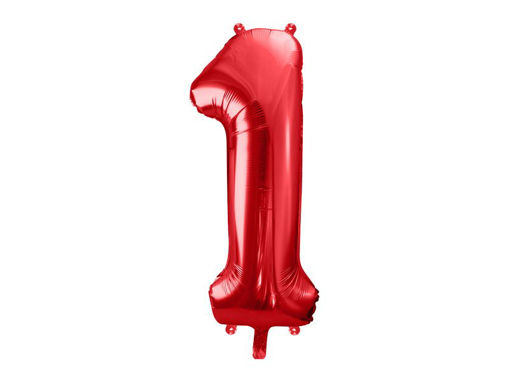 Picture of FOIL BALLOON NUMBER 1 RED 34 INCH